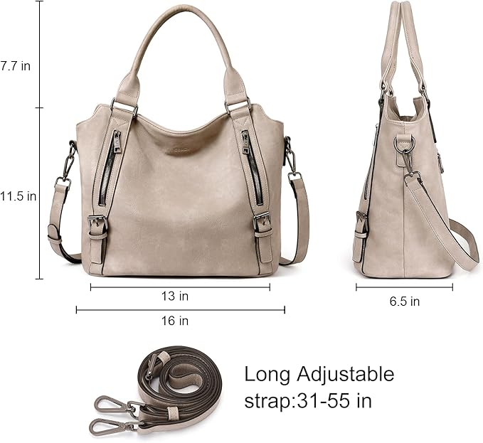 CLUCI Purses for Women Vegan Leather Handbags Tote Purse Shoulder Bag Large Ladies Hobo Bags