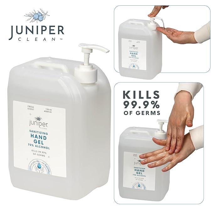 Hand Sanitizer Gel with 70% Alcohol 1.06 Gallon with Pump (Pack of 2)