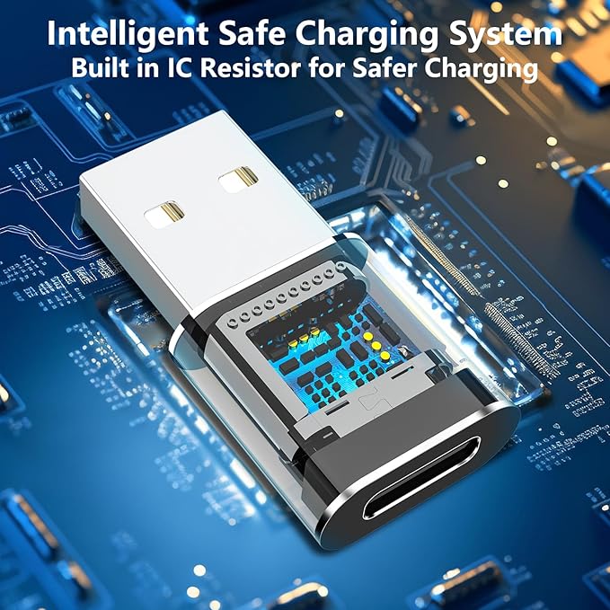 [Apple MFi Certified] USB to USB C Adapter, Stuffcool 6Pack Type C Female to USB A Male OTG Car Charger Cable Carplay Digital Converter for iPhone 17 17 Pro 16 15 14 13 12 11, Galaxy, Pixel, Headphone