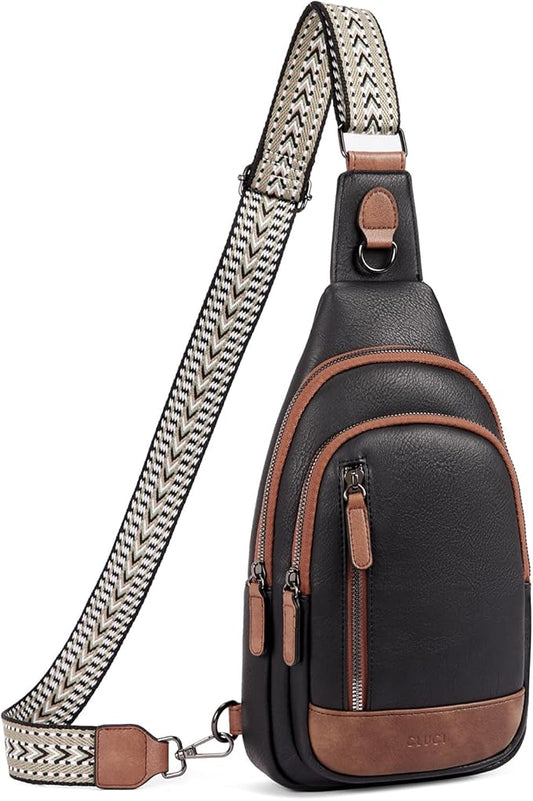 CLUCI Crossbody Bags for Women Men,Leather Sling Bag Cross Body Backpack for Woman Gifts for Women Birthday Unique
