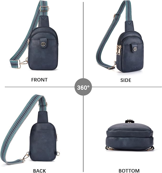 BOSTANTEN Small Sling Bag Crossbody Bags for Women Trendy Crossbody Purse Leather Chest Bag