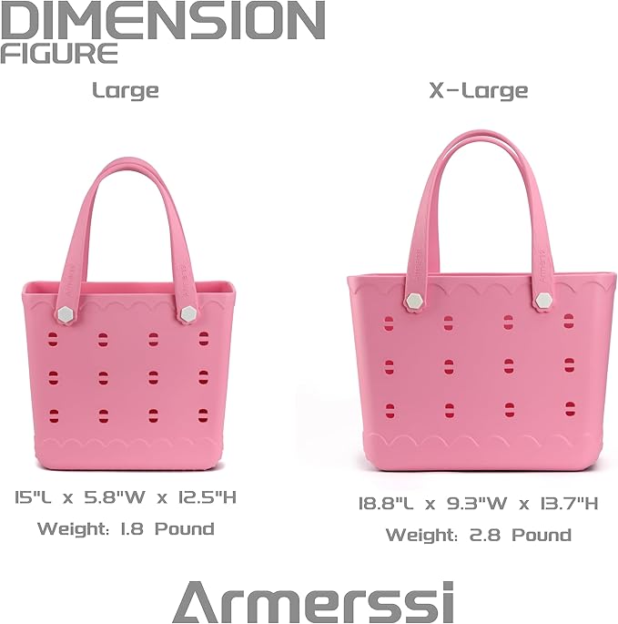 Armerssi Rubber Tote Bag For Women Large Rubber Beach Bag Waterproof Washable Handbag Durable Tote Bag Beach Swimming Travel