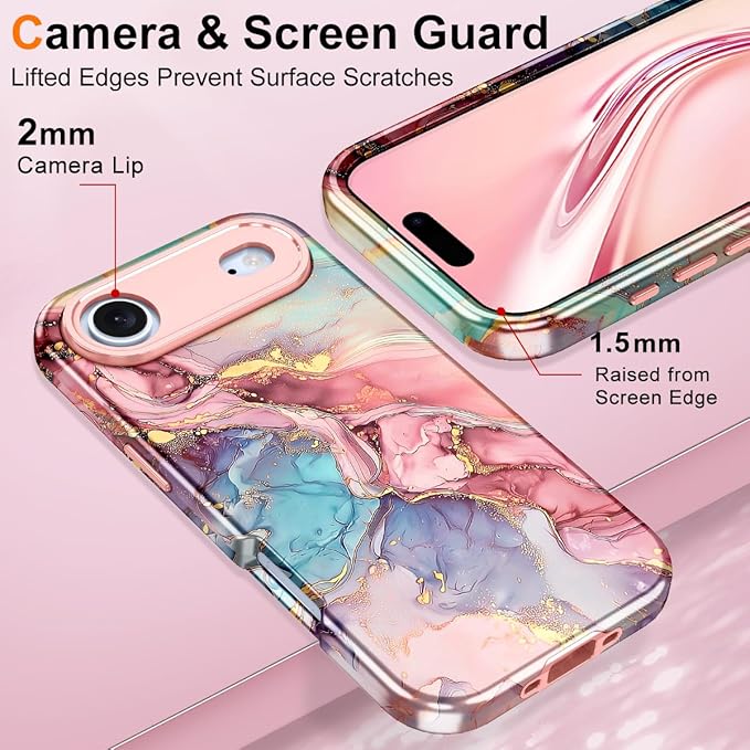 Btscase for iPhone Air Case [Compatible with Magsafe] [Military-Grade Drop Protection] Slim Anti-Scratch Smooth Touch TPU Bumper Shockproof Magnetic Phone Case for Women Girls Men, Rose Gold