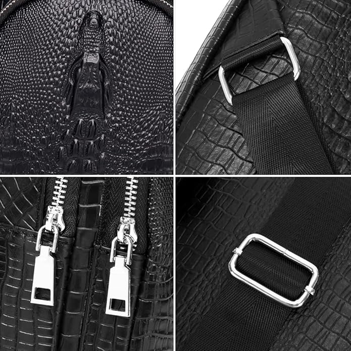 KPYWZER Vintage Leather Sling Bag Backpack for Men Crossbody Shoulder Chest DayPack Backpacks