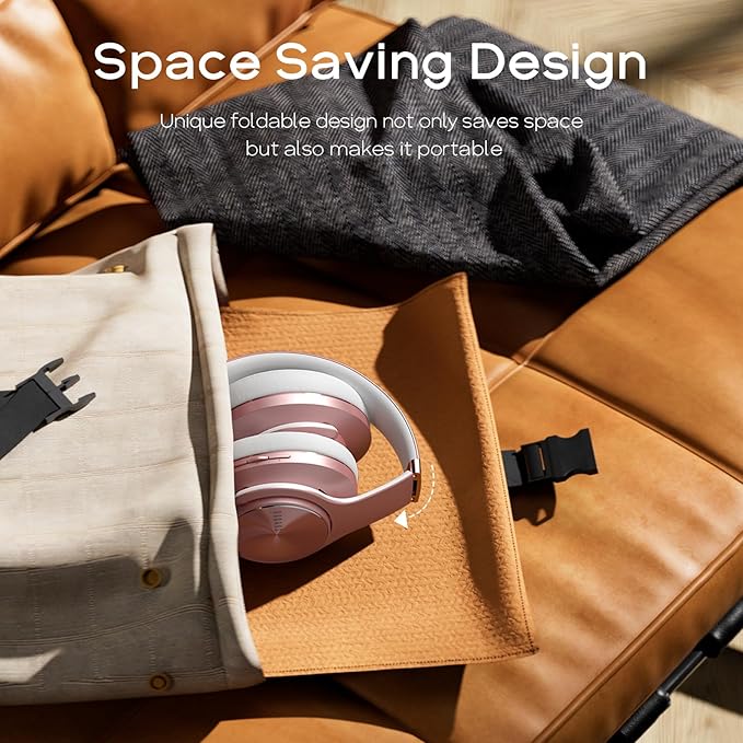 DOQAUS Bluetooth Headphones Over Ear, 90H Playtime Wireless, 3 EQ Modes, HiFi Audio & Deep Bass, ENC Noise Isolating Mic, Soft Earpads for Phone/PC