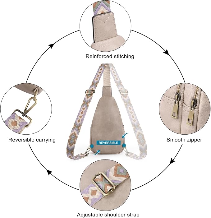 CLUCI Crossbody Bags for Women Men,Leather Sling Bag Cross Body Backpack for Woman Gifts for Women Birthday Unique