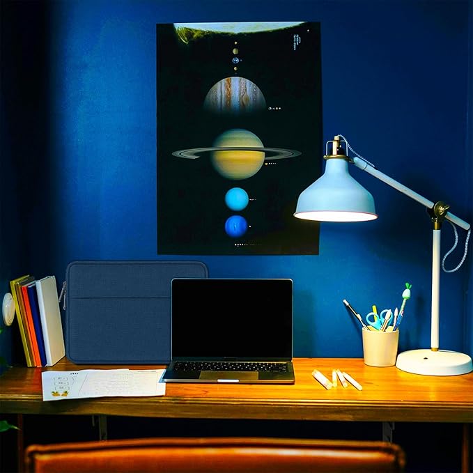 Laptop Sleeve Case 14 Inch, Water Resistant Traveling Computer Cover with Handle, Shockproof Protective Carrying Laptop Bag Compatible for 14 Inch MacBook Air/Pro, HP, Dell, Lenovo, Blue