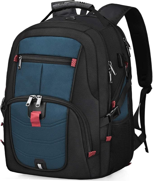 NUBILY Laptop Backpack 18.4 Inch Waterproof Extra Large TSA Travel Backpack Anti Theft College Business Mens Backpacks with USB Charging Port 17.3 Gaming Computer Backpack for Women Men Blue