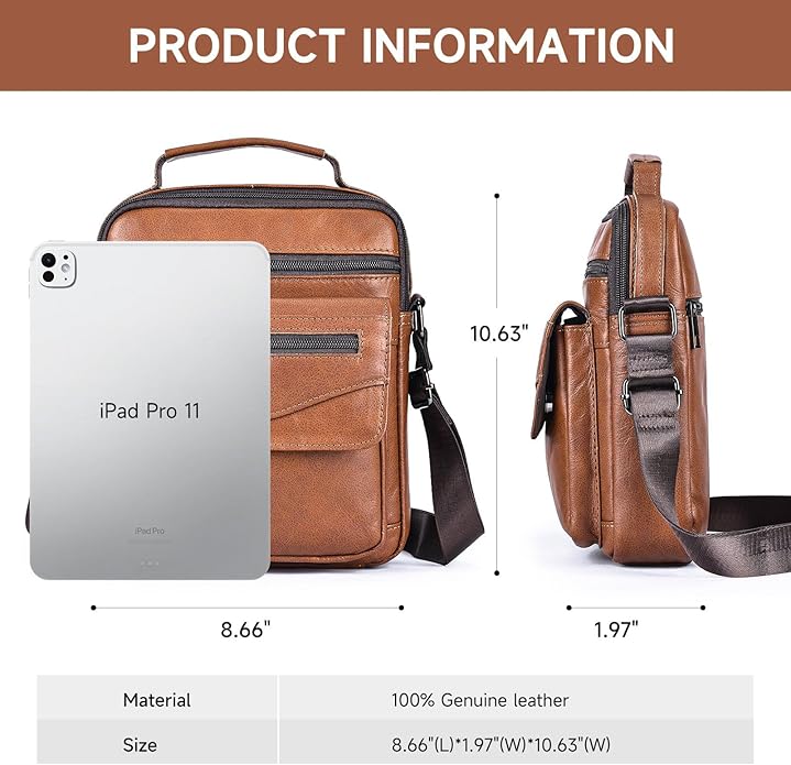 NIUCUNZH Genuine leather man purse mens crossbody sling bag small messenger shoulder Satchel