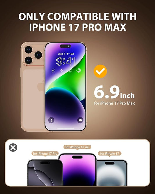 Compatible for iPhone 17 Pro Max Privacy Screen Protector 6.9 Inch, Purple Gradient Anti Spy Anti Blue Light HD Tempered Glass Easy Installation
