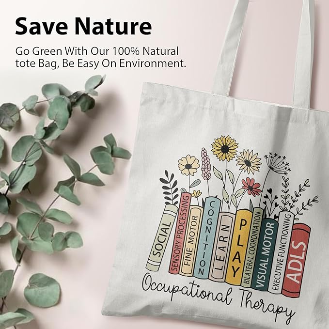 Occupational Therapist Gifts,OT Gifts, Occupational Therapist Canvas Tote Bags for Women, Reusable Grocery Bags