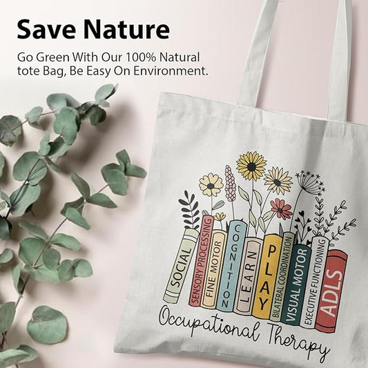Occupational Therapist Gifts,OT Gifts, Occupational Therapist Canvas Tote Bags for Women, Reusable Grocery Bags