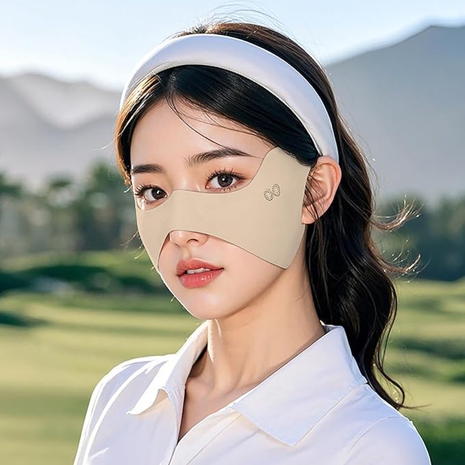 UPF50+ Half Mask,Face Shield,Sun Screen Protector for Face with Adjustable Ear Straps, Golf Visors for Women Golfers