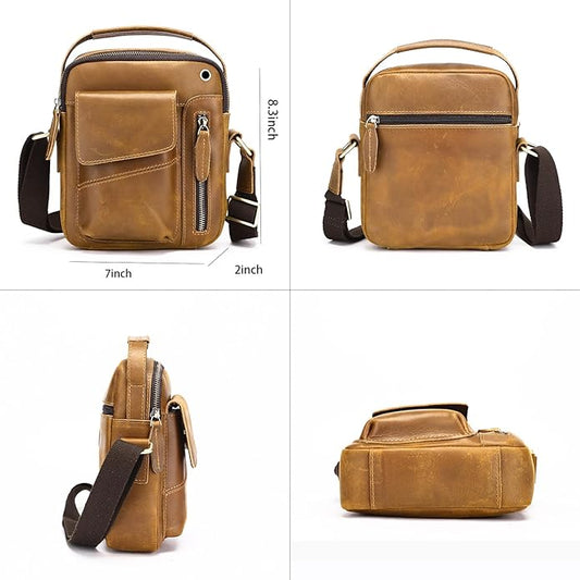 NIUCUNZH Genuine leather man purse mens crossbody sling bag small messenger shoulder Satchel
