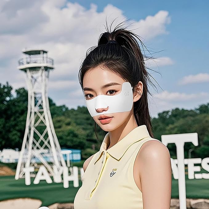 UPF50+ Half Mask,Face Shield,Sun Screen Protector for Face with Adjustable Ear Straps, Golf Visors for Women Golfers