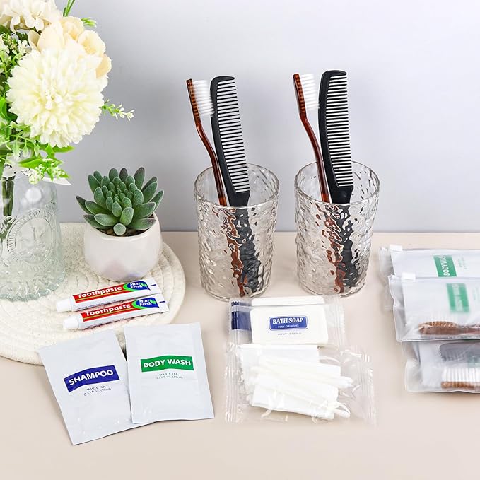10 Sets Toiletry Kits Homeless Personal Hygiene Kit Bulk Homeless Care Package Supplies Travel Toiletry Kit Homeless Hygiene Kit Bulk for Men Women Charity Disposable Toiletry Kit(8-IN-1)