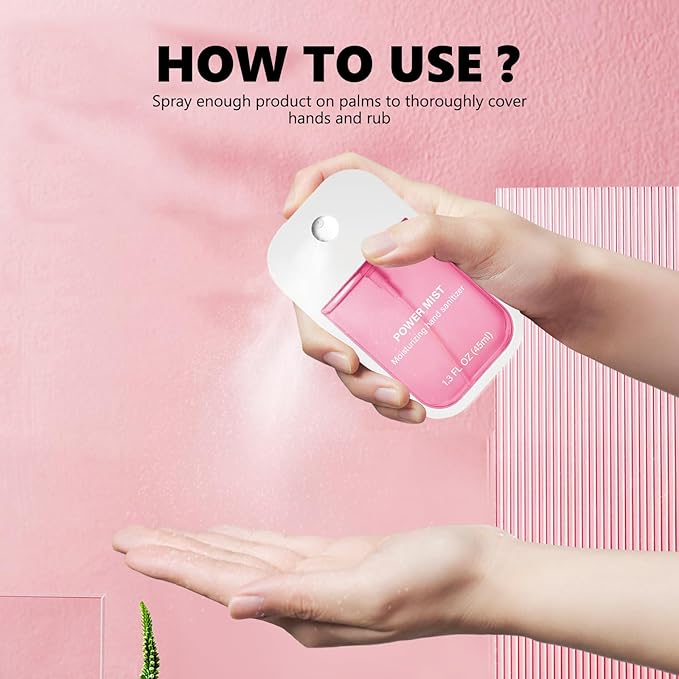 6 Pcs Hand Sanitizer Spray, Portable Power Mist Hydrating Hand Sanitizers Spray for Adults and Kids, 7.8 FL. OZ. Travel Size, 5 Scents