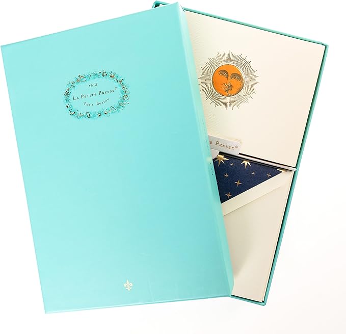 Graphique Sun Designer Cards Luxe Collection, Gold Foil Embossed Stationary Boxed Set, 10 Blank Cards with 11 Envelopes, All Occasion Greetings, 5.25" x 3.8"