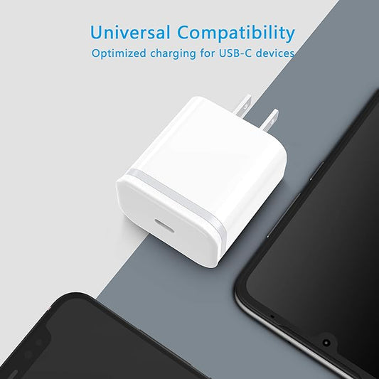 for iPhone 17 16 Charger, Fast Charging USB C Block 3-Pack 20W Type-C Phone Wall Plug Portable Power Adapter USBC Brick USB-C Box 15 14 13 12 11 Air Pro Max Plus XS X XR SE 8 7 6 Pad Mini