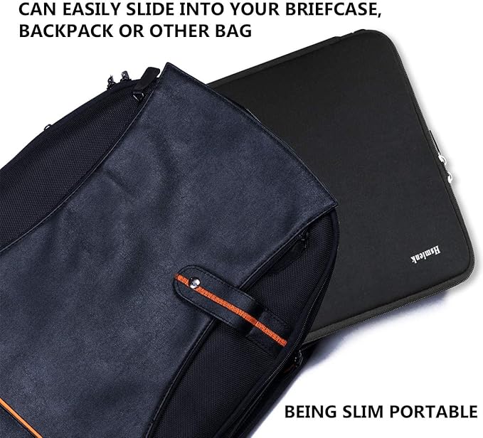 Laptop Sleeve Case 15 inch, Shockproof Protective Flip Cover, Notebook Computer Pocket Bag, Tablet Briefcase Carrying Case for 15"-15.4" HP, ASUS, Acer, Lenovo, Black