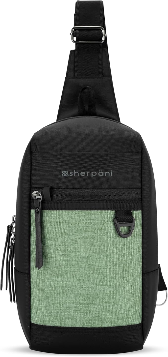 Sherpani Metro, Anti Theft Sling Bag, Sling Backpack, 5L Travel Bag, Shoulder Chest Purse, Crossbody Backpack for Women, Metal Hardware, Travel Gift (Basil Pro)