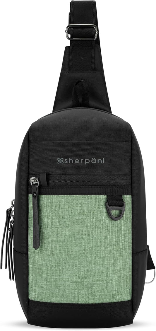 Sherpani Metro, Anti Theft Sling Bag, Sling Backpack, 5L Travel Bag, Shoulder Chest Purse, Crossbody Backpack for Women, Metal Hardware, Travel Gift (Basil Pro)