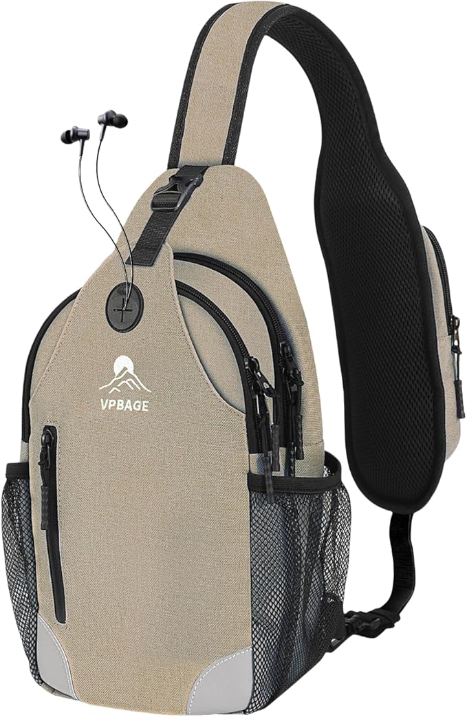 Sling Bag for Women, Crossbody Bag for Men, Cross Body Hiking Backpack, Travel Daypack, Chest Pack with Chest Phone Holder