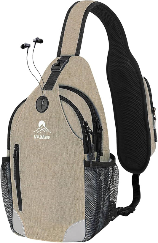 Sling Bag for Women, Crossbody Bag for Men, Cross Body Hiking Backpack, Travel Daypack, Chest Pack with Chest Phone Holder