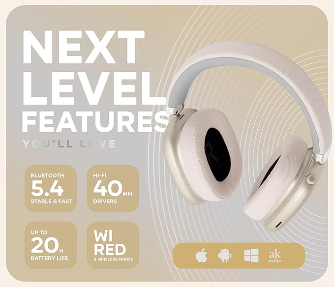 P959 Wireless Gaming Earbuds – Bluetooth 5.3 Stereo Headphones with Mic, Touch Controls, Long Battery, IPX6 Waterproof, Ergonomic for Music, Sports & Travel (Cream Silver)