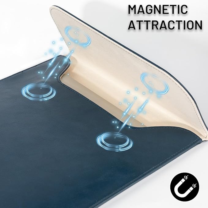 Allinside 15-16 inch Laptop Sleeve Case Compatible with MacBook Air 15 2023-2025/MacBook Pro 16 2021-2024, Waterproof PU Leather Laptop Sleeve Bag Protective Vertical Case Cover, Blue