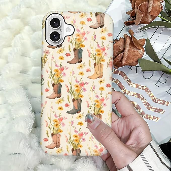 Case for iPhone 16 Plus,Western Cowgirl for Woman Men Full Body Protective Cover Shockproof 2 in 1 Silicone + Hard PC Case for iPhone 16 Plus