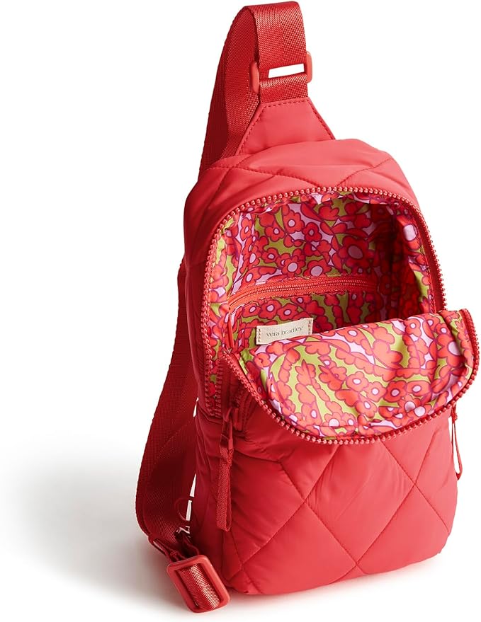 Vera Bradley Women's Featherweight Lorman Sling Backpack Bag, Cayenne, One Size
