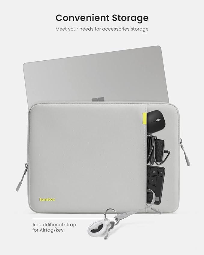 tomtoc 360° Protective Laptop Sleeve for 12-inch New Surface Pro, Copilot+PC 2025, 12.3-13 Inch Surface Pro 11/10/9/8/X/ 7+/7/6/5/4 with Keyboard, Shockproof Water-Resistant Notebook Laptop Case Bag