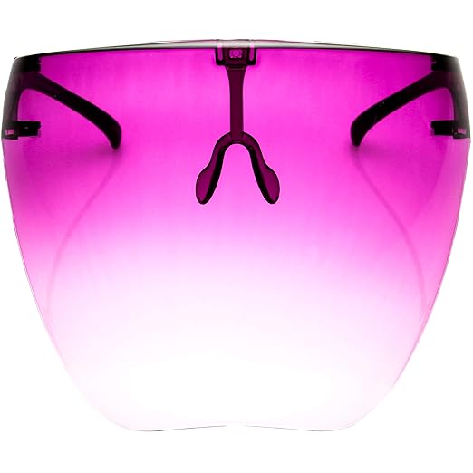 zeroUV - Protective Face Shield Full Cover Visor Glasses/Sunglasses (Anti-Fog/Blue Light Filter) (Magenta/Fade)