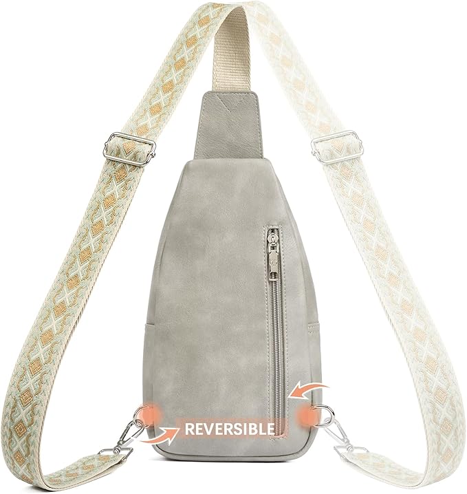 BOSTANTEN Sling Bag for Women Leather Crossbody Bag Vintage Cross Body Purse for Travel with Guitar Strap, Bohemian Style