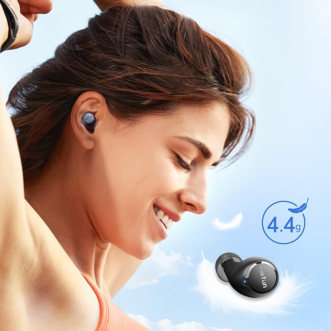 EarFun Free 1S Wireless Earbuds, Bluetooth Earbuds with Deep Bass, 4 Mics for Clear Call, Customizable EQ App, IPX7 Waterproof in-Ear Headphones, 30H Playtime, Wireless Charging