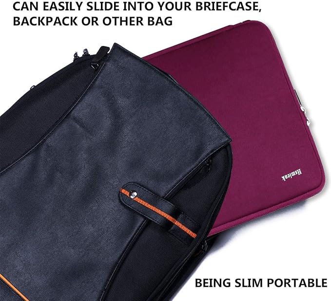 Laptop Case 14 inch, Shockproof Protective Computer Sleeve Flip Case Briefcase Carrying Bag Compatible with 14" HP, Lenovo, Asus, Acer, Notebook, Rose Red