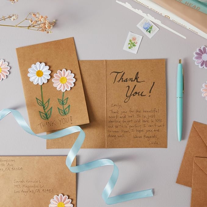 Wedding Card Set - 48 Count, 4 x 6 In Brown Kraft Cardstock - Blank Greeting Notes & Envelopes for DIY Invitations & Birthday Wishes