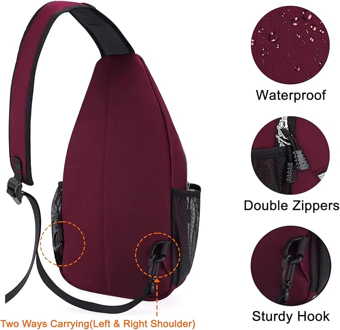 MOSISO Sling Backpack, Multipurpose Crossbody Shoulder Bag Travel Hiking Daypack