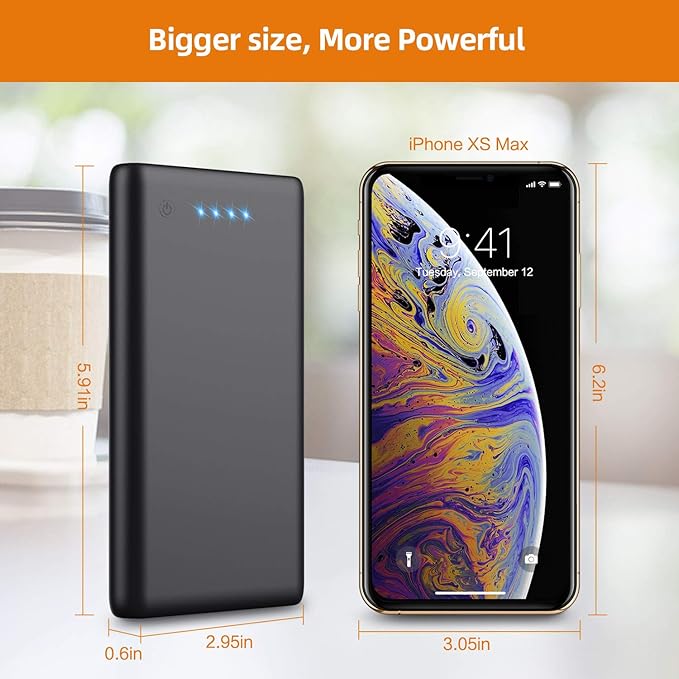 Portable Charger Power Bank 25800mAh Huge Capacity External Battery Pack,Dual Output High Speed Charging Power bank with 4 LED Indicator Compatible With iPhone 16/15/14/13/12,Samsung Android Phone etc