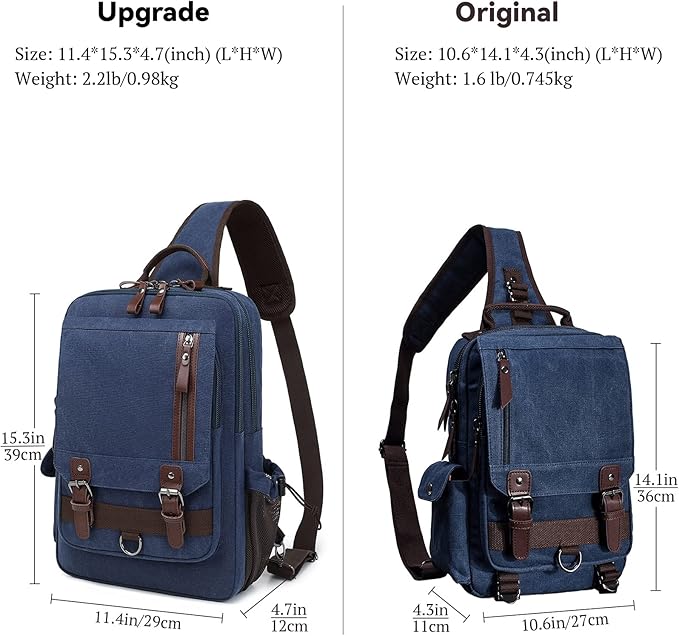 mygreen Canvas Cross Body Messenger Bag Shoulder Sling Backpack Travel Rucksack