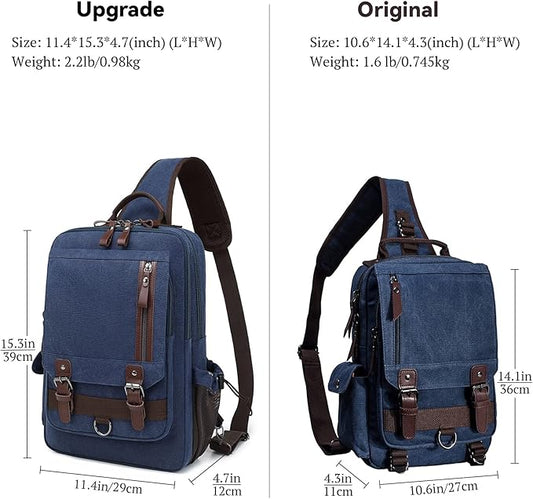 mygreen Canvas Cross Body Messenger Bag Shoulder Sling Backpack Travel Rucksack