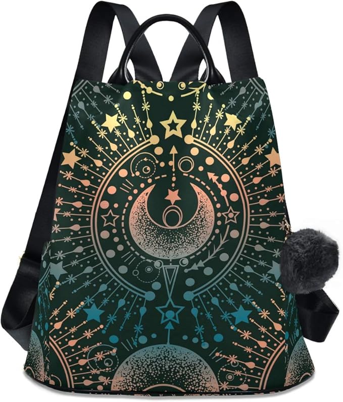 ALAZA Moon & Star Alchemy Magical Backpack Purse for Women Anti Theft Fashion Back Pack Shoulder Bag