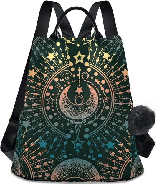 ALAZA Moon & Star Alchemy Magical Backpack Purse for Women Anti Theft Fashion Back Pack Shoulder Bag