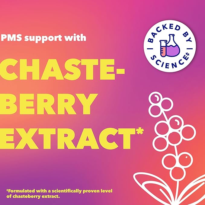 MIDOL Supplements Peace Out PMS, PMS Support Supplement, Formulated with Chasteberry to Help Ease Breast Tenderness & Mild Mood Changes, Also with Ginger Powder & Valerian Extract, 30 Count