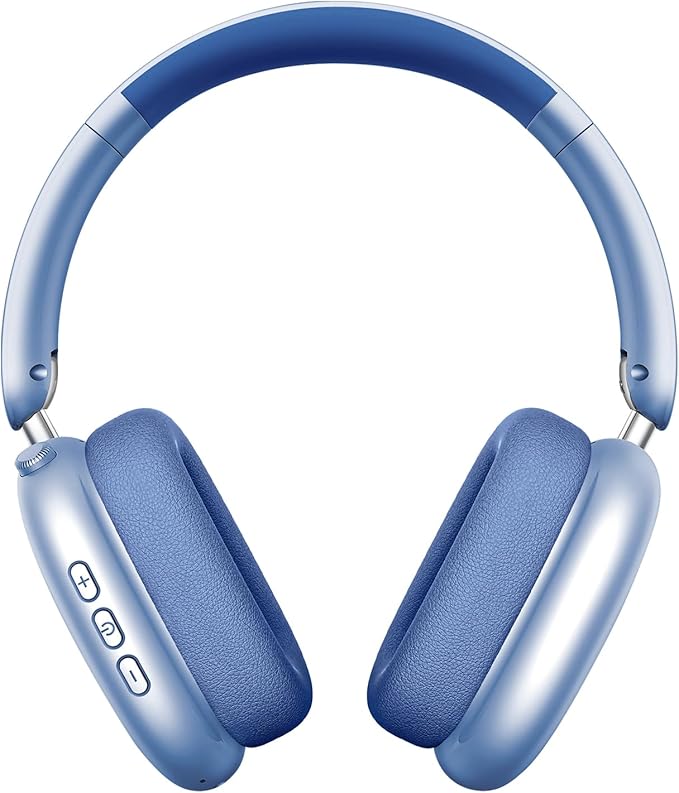 Y01 Wireless Over Ear Headphones, Noise Canceling Bluetooth 5.3 Headphones with Microphones,Hi-Res Audio,48H Playtime,Foldable,Breathable Soft Earpads for iOS/Android/Samsung/PC-Blue