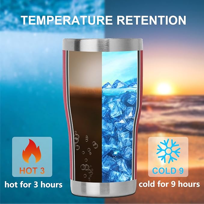 DOMICARE 20oz Tumbler with Lid Stainless Steel Tumblers Bulk, Double Wall Vacuum Insulated Coffee Travel Mug Powder Coated Tumbler, Red