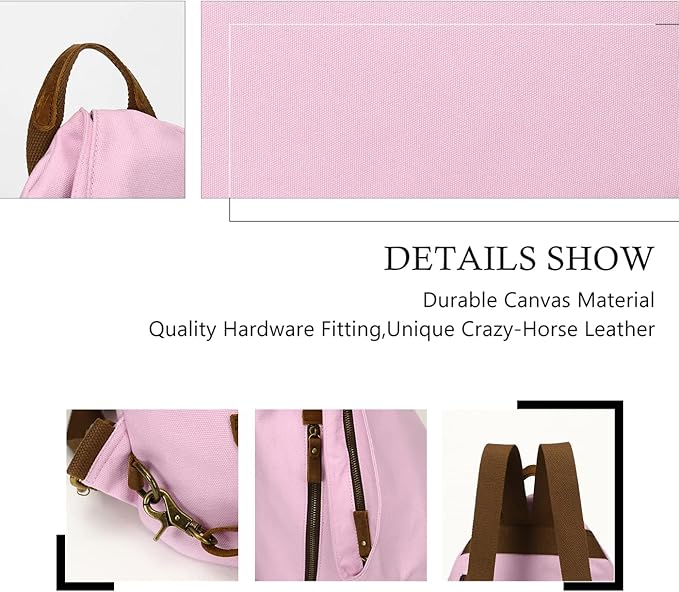 KL928 Canvas Vintage Backpack – Large Casual Daypack Outdoor Travel Rucksack Hiking Backpacks for Men Women