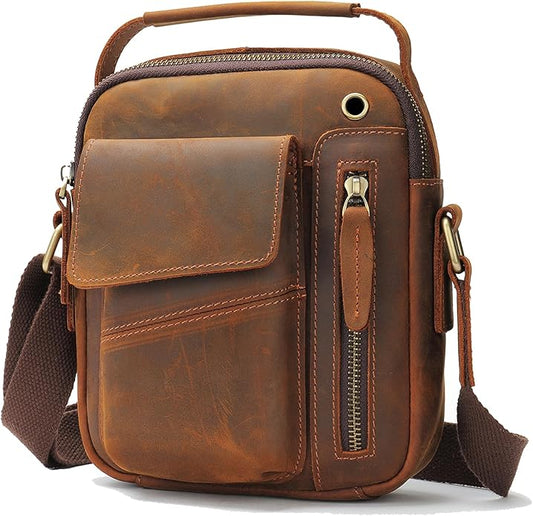 NIUCUNZH Genuine leather man purse mens crossbody sling bag small messenger shoulder Satchel
