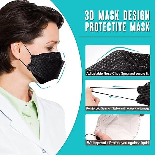 50/100 Pack KF94 Face_Covers, Color Màsk，Black Màsk，4-Layer Màsk outdoor Daily Use